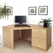Corner desk with filing cabinet
